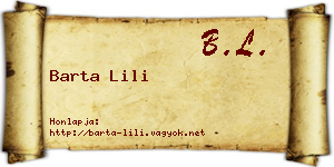 Barta Lili névjegykártya